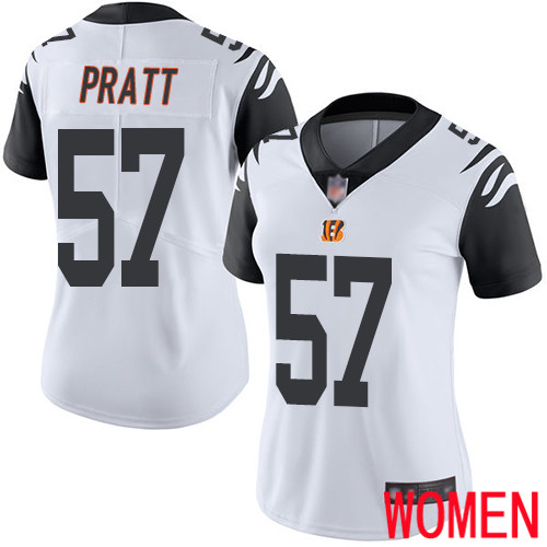 Cincinnati Bengals Limited White Women Germaine Pratt Jersey NFL Footballl #57 Rush Vapor Untouchable->women nfl jersey->Women Jersey